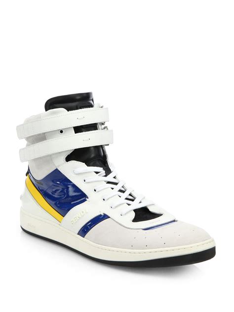 fendi sneaker men blue|fendi high top sneakers men's.